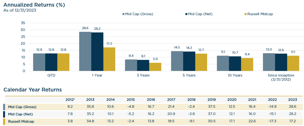 Mid Cap Performance Review