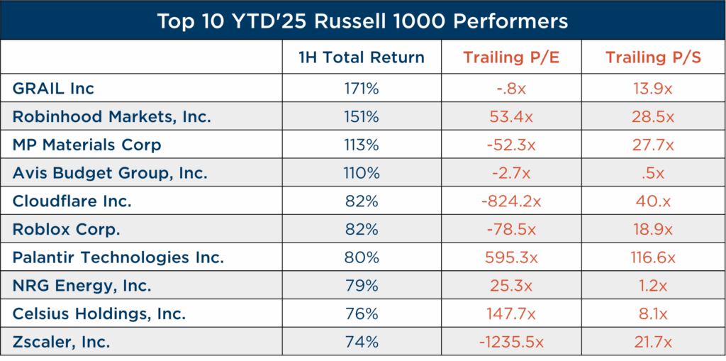 2025 Q2 Quarterly Letter Top 10 YTD Performers