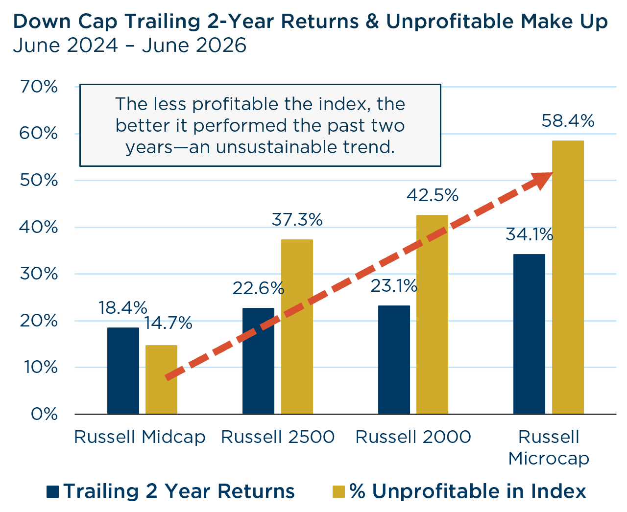 Insights from the CIO: One Playbook, Two Scoreboards - Down Cap Trailing 2-Year Returns & Unprofitable Make Up
